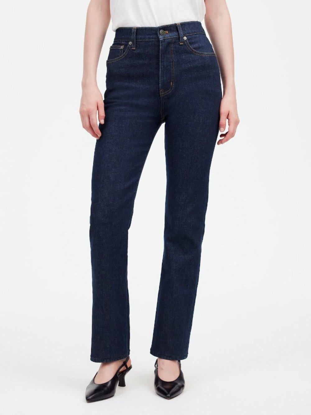 Madewell 90s Curvy Straight Dark Wash High Rise Denim Jeans size 26